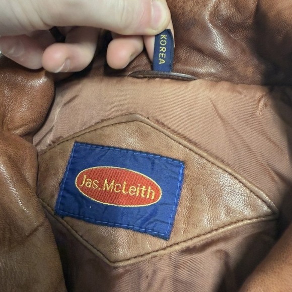 Vintage G III Brown Leather Bomber Jacket Mens Aviator Flight Coat Map Lining - Picture 5 of 10